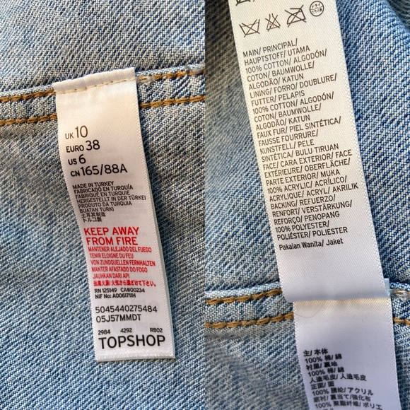 Topshop MOTO Faux Fur Denim Jacket - Picture 16 of 16